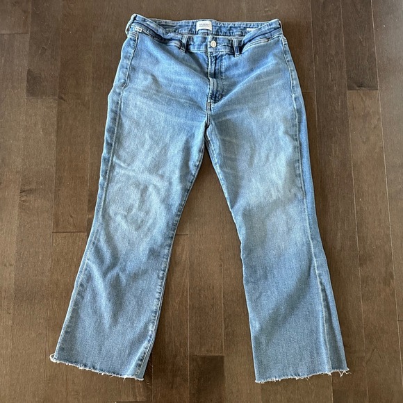 Citizens Of Humanity Denim - Citizens of Humanity Isola Cropped Bootcut Jeans Stretch Raw‎ Hem 31